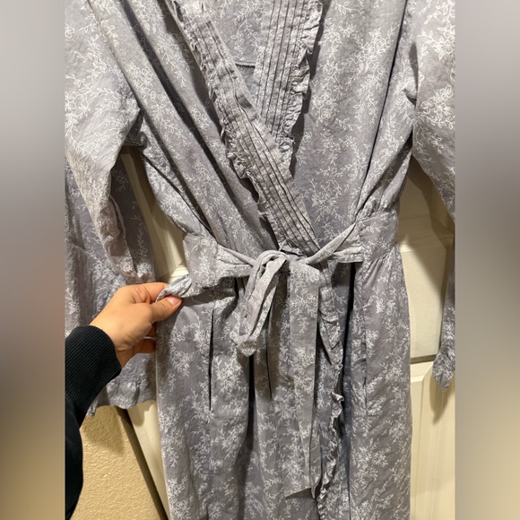 Eileen West Printed Cotton Chambray Robe , size L/XL - Picture 6 of 13